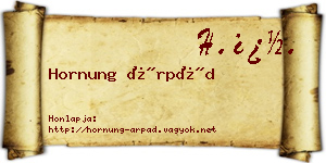 Hornung Árpád névjegykártya