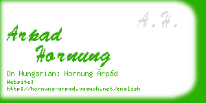 arpad hornung business card